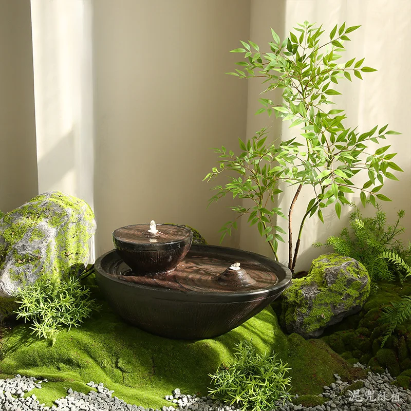 

Flow ornament living room circulating water floor shopping mall hotel window landscape decoration scene office decoration