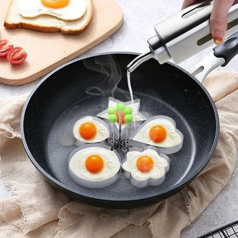 Accesorios de cocina para tortitas y huevos fritos de acero inoxidable, anillos, molde para tortilla, herramientas de cocina para freír huevos, utensilio de cocina