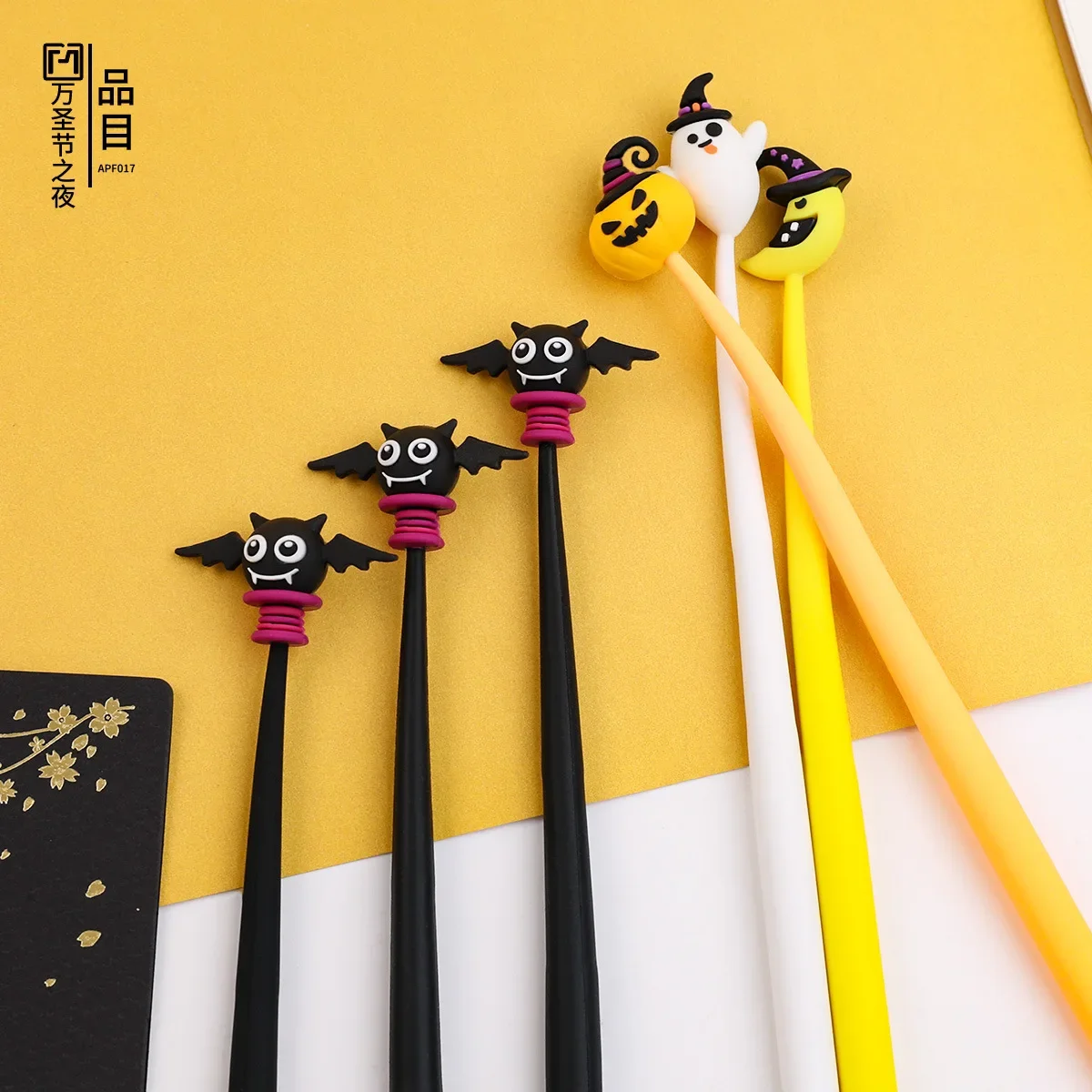 48PCS Creative New Black Neutral Pen Halloween Styling Pen Primary and Secondary School Stationery Neutral Pen