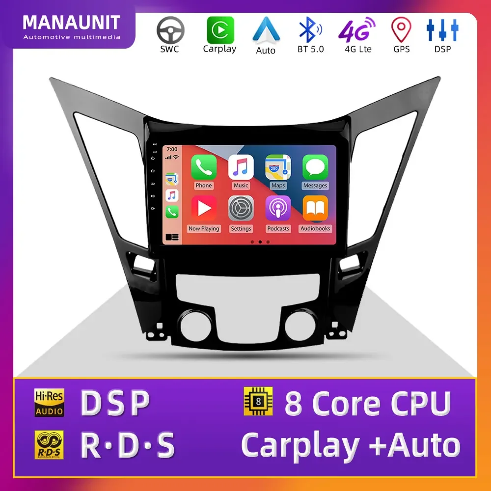 For Hyundai Sonata YF 2010-2015 Car Multimedia Player,Carplay,Android Auto,Radio,Navigation,GPS,Stereo,Head Unit,DVD,BT5,4G,ADAS