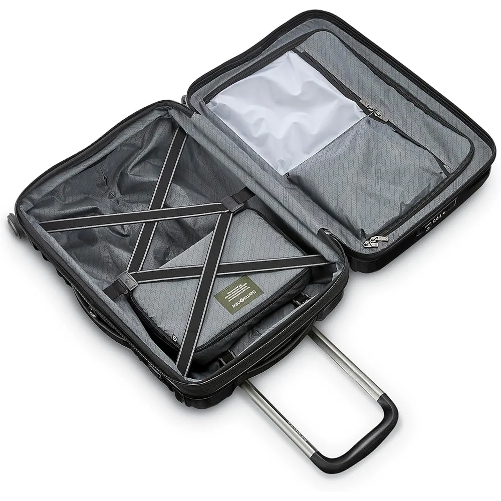 Hardside Expandable Carry-on with Double Spinner Wheels Polycarbonate Shell Tru-Trac GT Wheel System Ergonomic Pull Handle