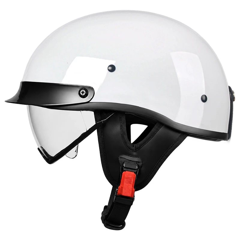 卸売高品質abs素材オートバイヘルメットハーフフェイスヘルメットサイクリングオートバイヘルメット取り外し可能なコットンライニング