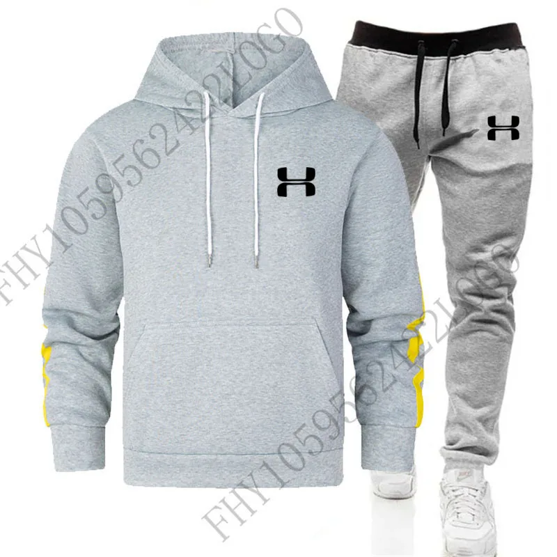 Lässige Herren Jogging hose Rundhals ausschnitt lose neue Herbst und Winter Hoodie Set, Mode Brief Hoodie Sport Jogging hose 2 Sets