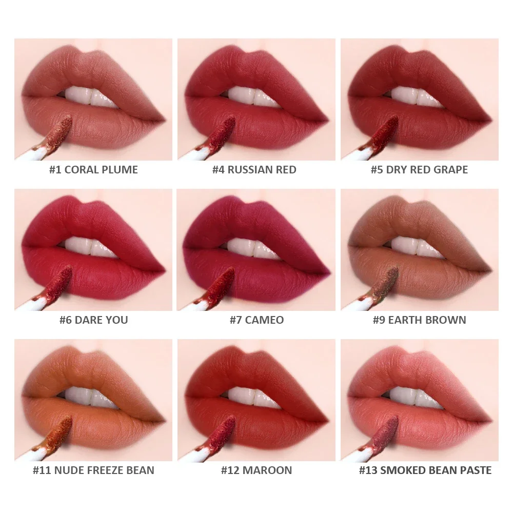 9 Color Brand Makeup Nude Lip Gloss Waterproof Liquid Matte Lipstick Long Lasting 4g Quick Dry Red Lip Gloss Cosmetics