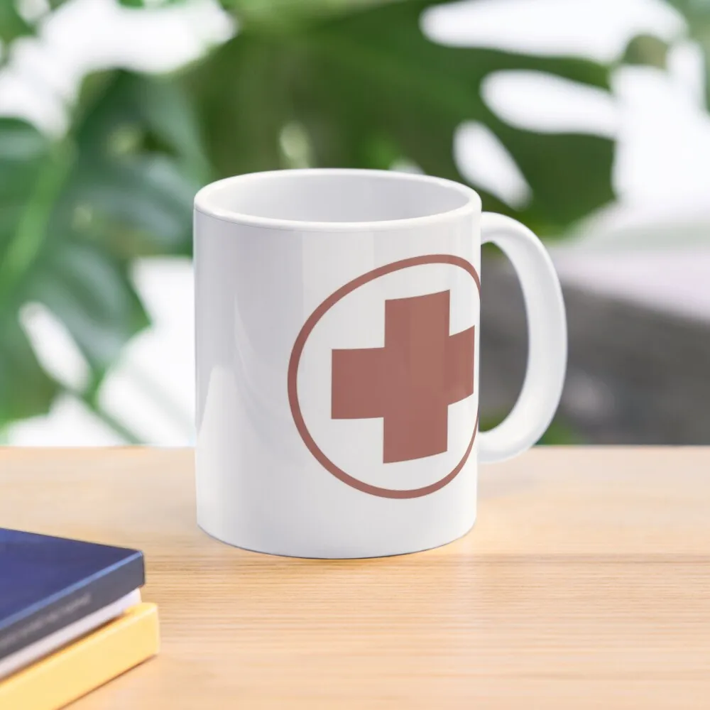 Tf2 Medic Icon Red Classic  Mug Tea Drinkware Simple Coffee Handle Round Cup Picture Photo Printed Gifts Design Image