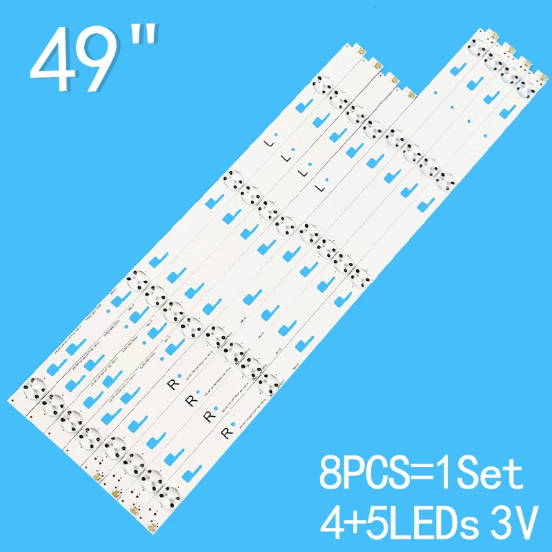 

New 8PCS/lot For 49" TV JDE 49'' CSP DRT RIGHT SVY490A23 REV00 5LED L R SONY KD-49X8005 SYV4942 KD-49X8005C KD-49X8000C