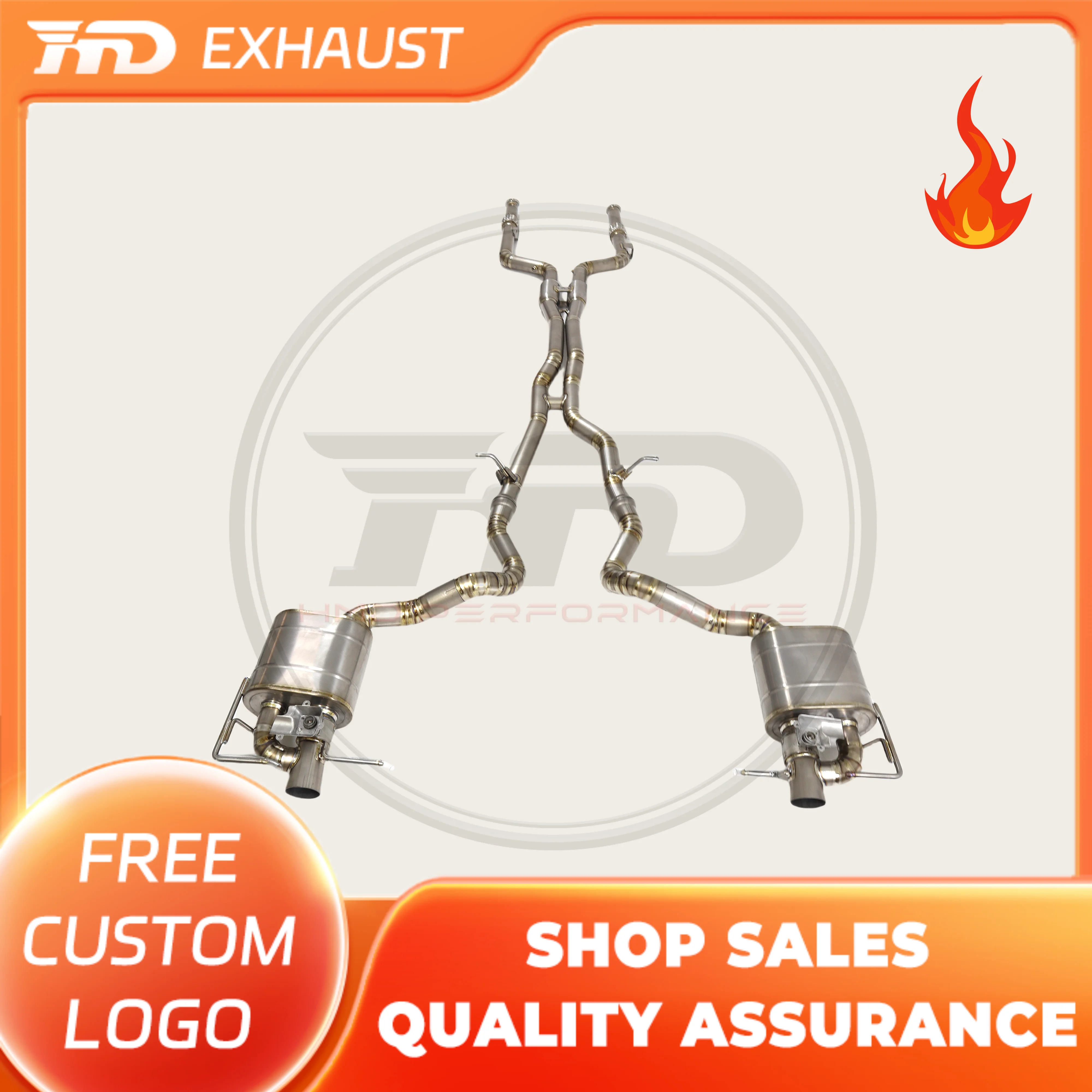 

HMD Hot sale Titanium Alloy Exhaust System Performance Catback for Mercedes Benz C43 E43 E400 C400 GLC43 Muffler With Valve
