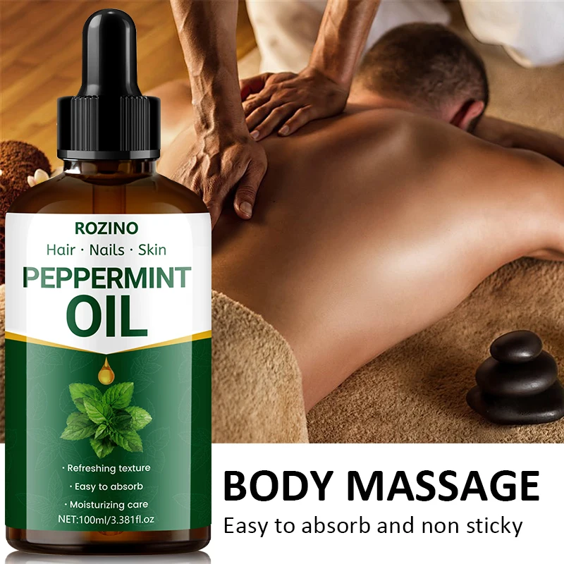 1 Stück/2 Stück/3 Stück ätherisches Pfefferminzöl, reines ätherisches Pflanzenöl, verwendet für Massage, Dusche, Hautpflege, Gesicht, Körper, Nägel, Haare und Wimpernpflege, vielseitig einsetzbar – Detail 2