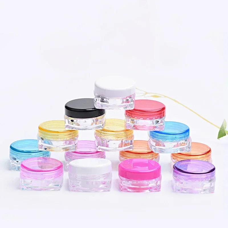 

100pcs 3g 5g Plastic Cosmetic Empty Sample Jar Eyeshadow Lip Balm Face Cream Container Travel Essentials Vials Nail Art Gel Boxe