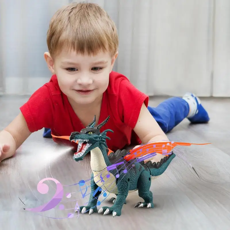 Electric Interactive Spray Dinosaurs Toys Simulation Walking Shaking Dragon Boy Kids Toy Christmas Gift Fine Electronic Pet