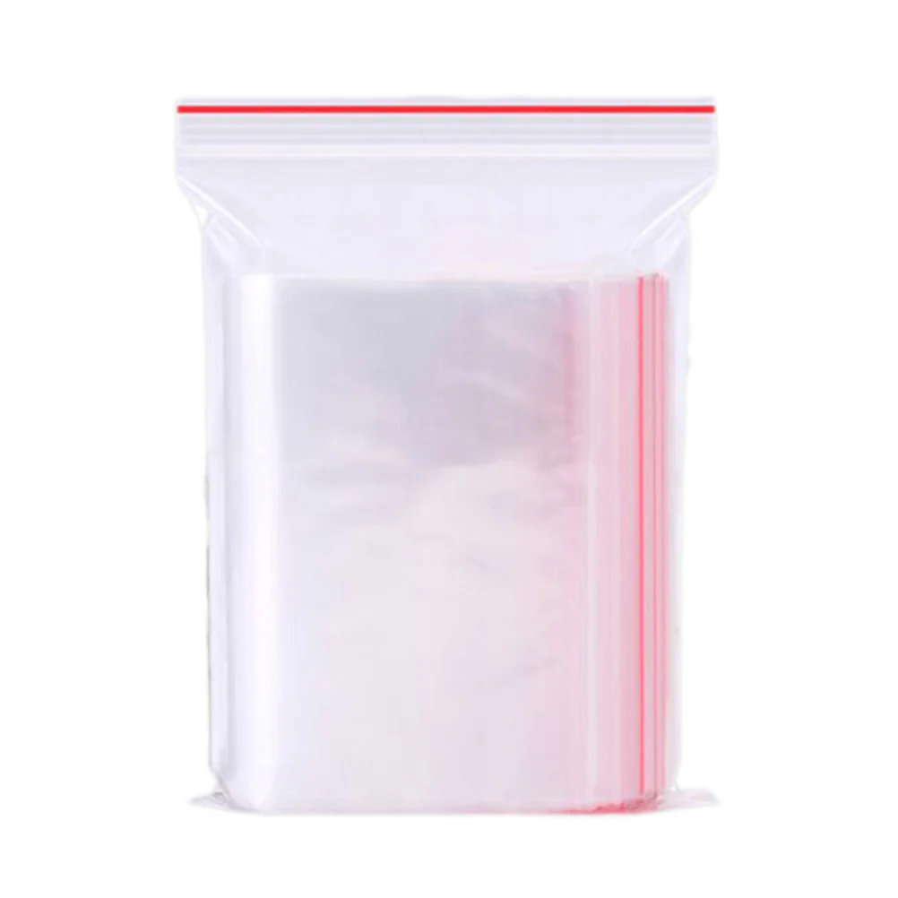 

100 Pcs Transparent Cellophane Bags Shopping Dispenser Clear Sealed Reclosable Storage Zipper Sealing Plastic Tote