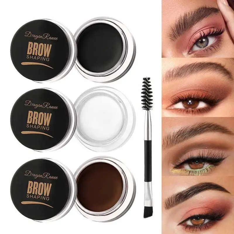 Crema para Cejas Wild Eyeliner, Gel Fijador de Cejas de Larga Duración a Prueba de Agua, Cera para Contorno de Cejas Marrón y Negro, Crema Anti-Manchas para Cejas, Regalos