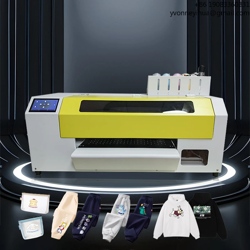 A3 طابعة DTF الرقمية 30 سنتيمتر Xp600/13200 تي شيرت DTG طابعة مسحوق صبغ آلة اهتزاز صغيرة DTG آلة تي شيرت A4