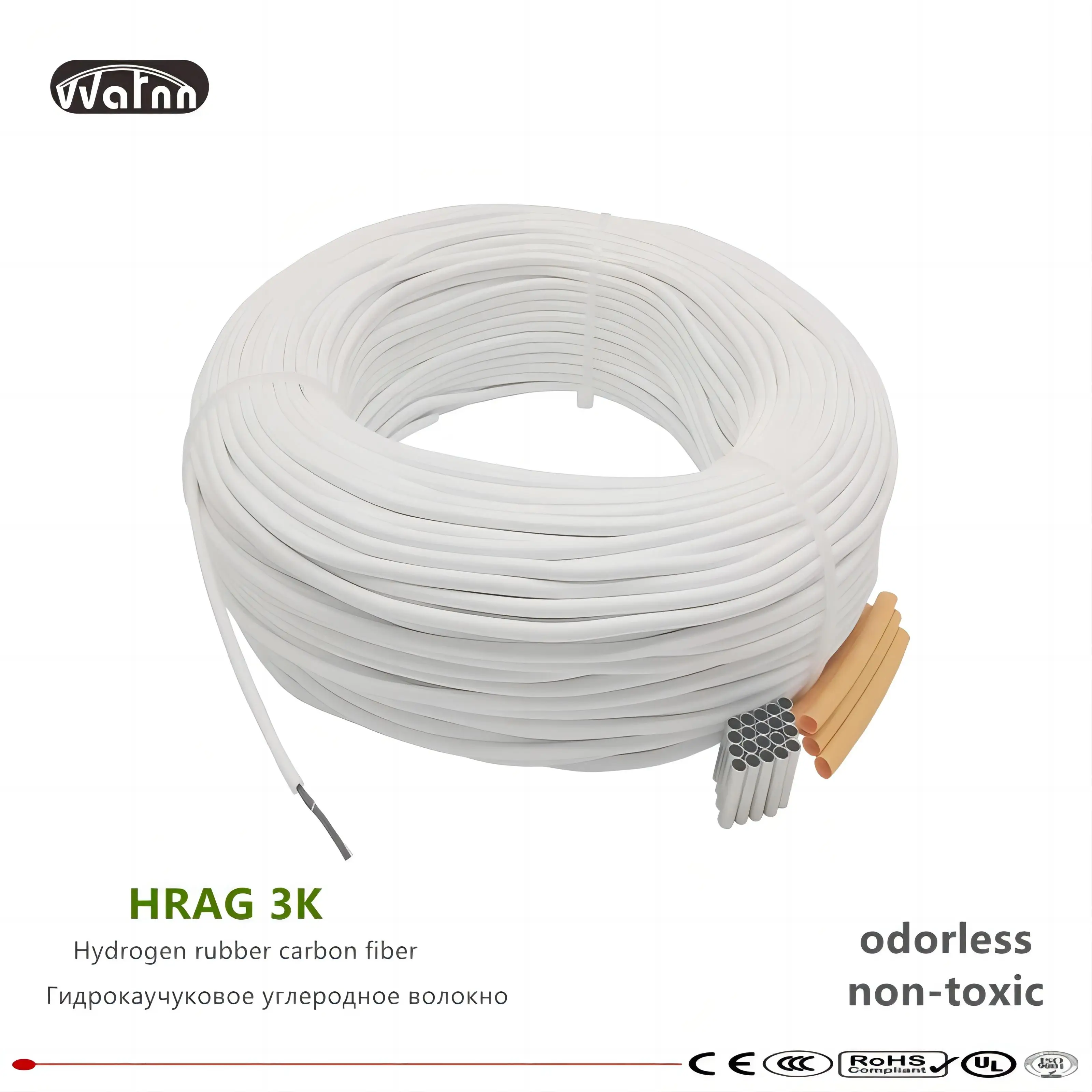 

HRAG HNBR 3K high quality carbon fiber heating cables floor heating wire electric hotline Non-toxic odorless warm heating cable