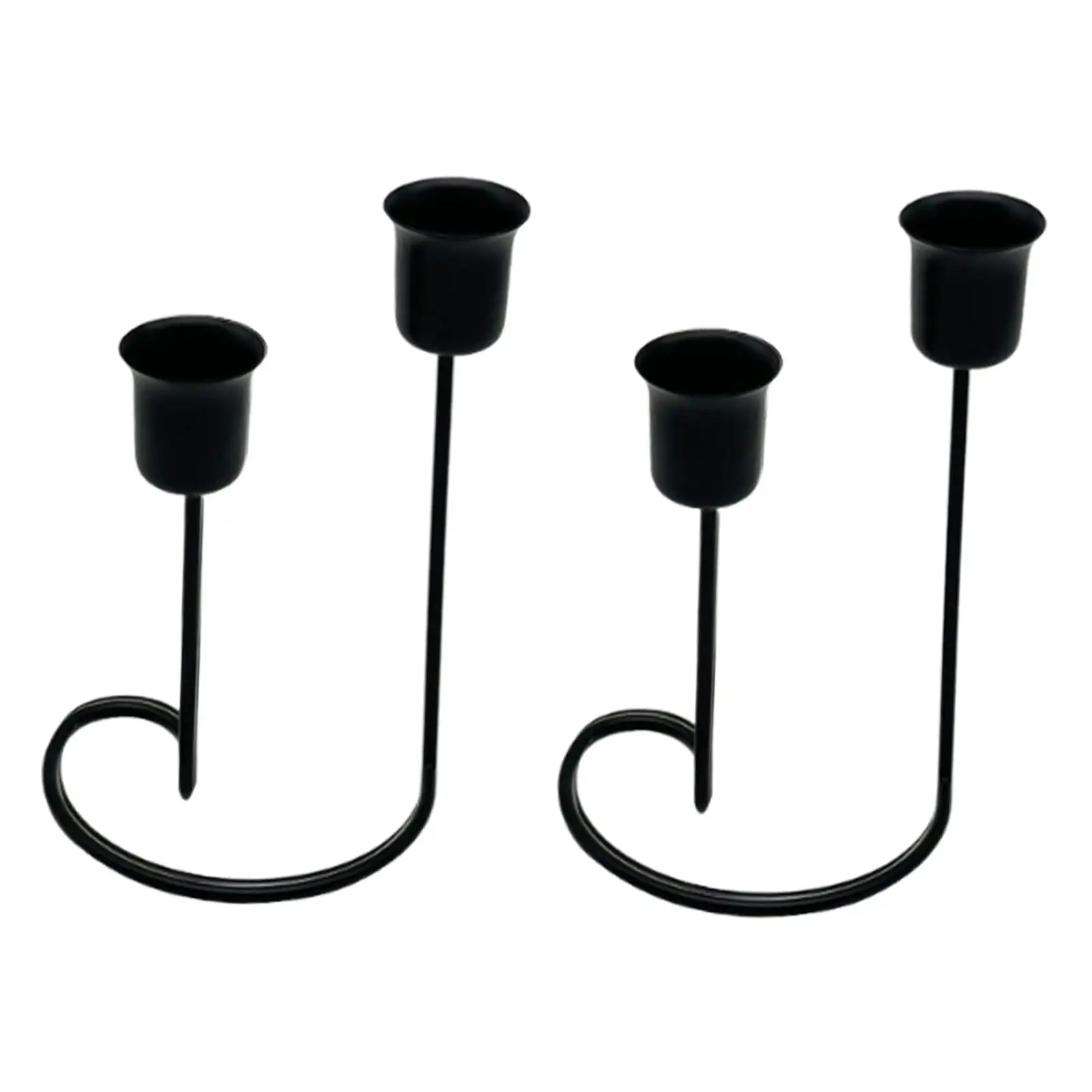 Minimalist Black Iron Pillar Candle Holders Dinner Table Candlestick Centerpiece for Hotel Wedding Event