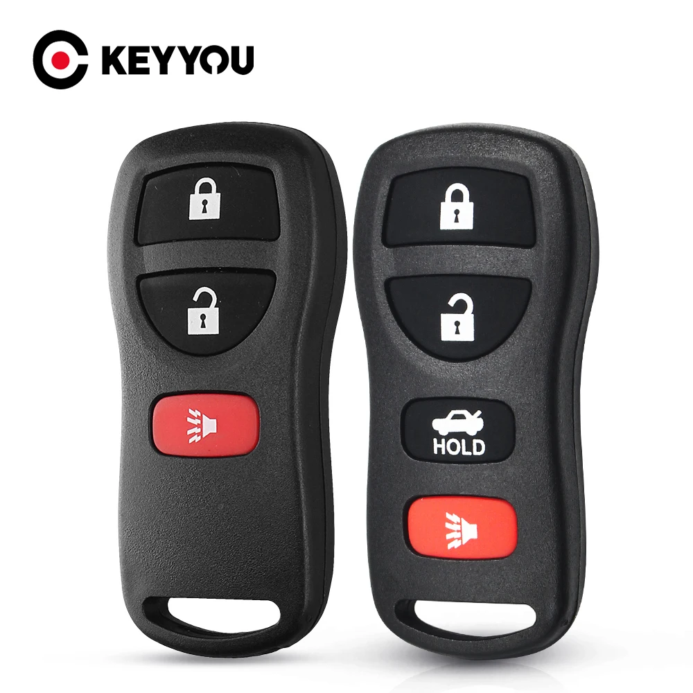 KEYYOU Remote Car Key Shell Case for Chrysler PT Cruiser Town & Country Dodge Ram 1500 Caravan Jeep 3/4 Buttons