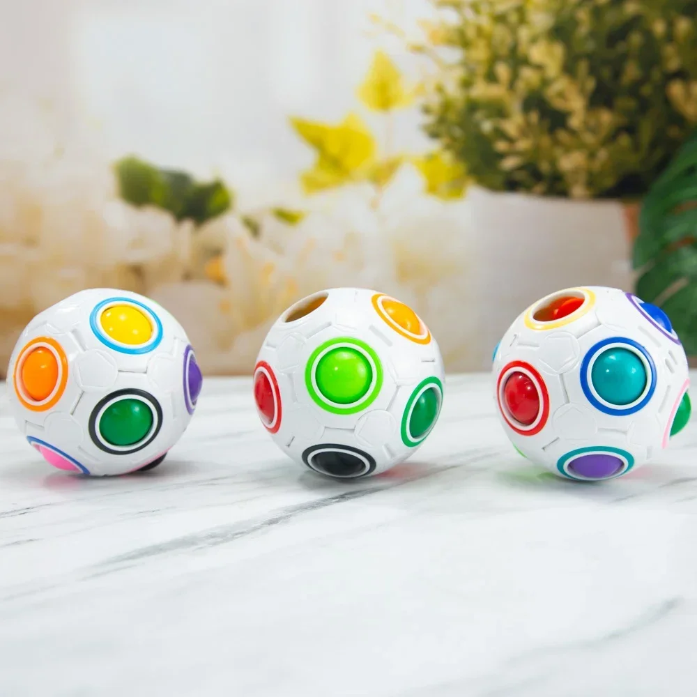 New Antistress Magic Rainbow Puzzle Ball Stress Reliever Toys Educational Toy Learning Toys for Children Adult Funny Game Gifts