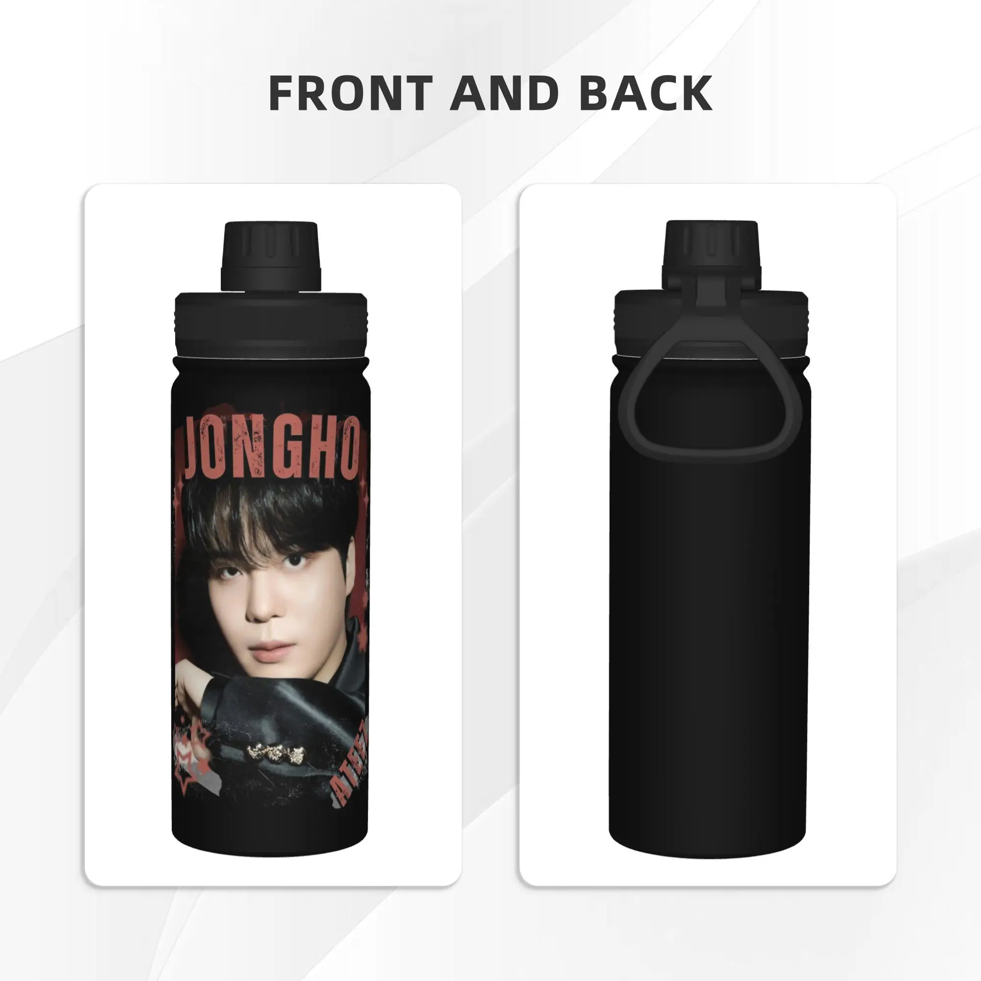 Kpop Boy Group A-Ateez Jongho 18OZ Sports Insulated Kettle  Thermal Cup Vacuum Flask Double Wall Mugs Hot Cold Drink