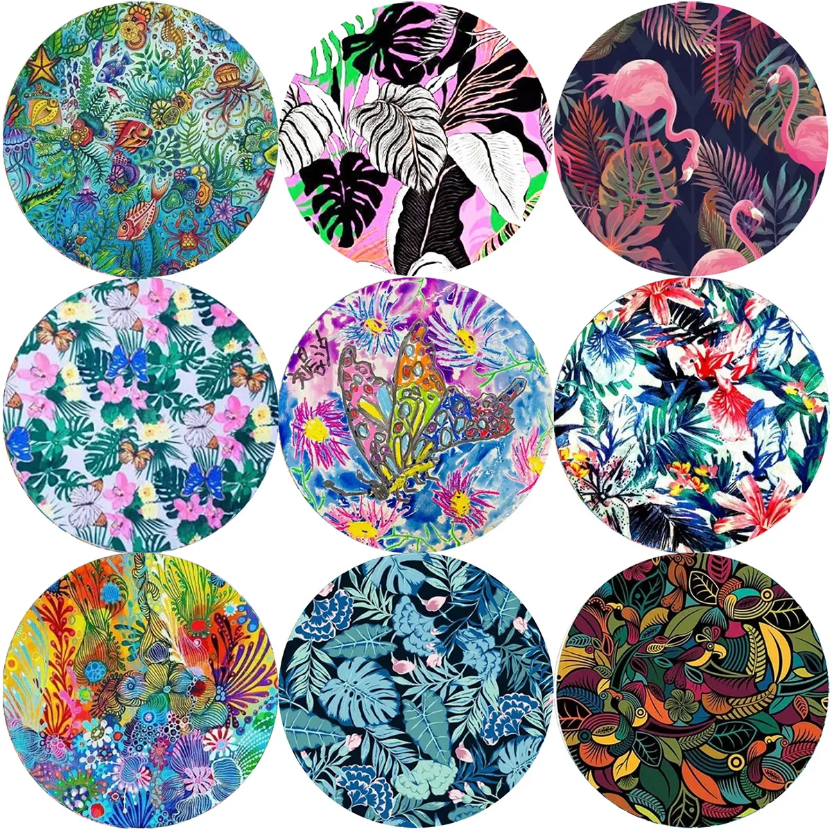 Colorful Leaves Art Drawings Forest Plant 8mm/10mm12mm/18mm/20mm/25mm Round photo glass cabochon demo flat back Making findings