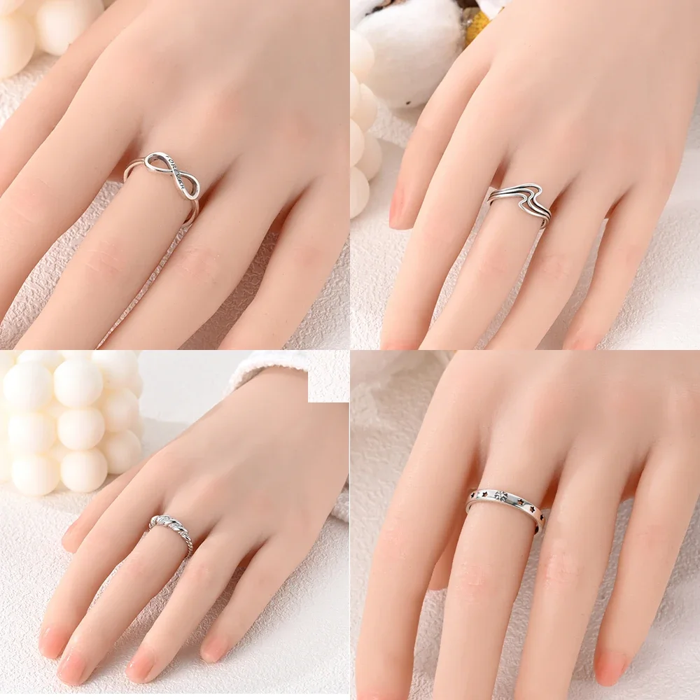 925 Sterling Silver Ring Origin Certified Zircon Minimalist Linear Ring for Women\'s Anniversary Exquisite Jewelry High-end Gift