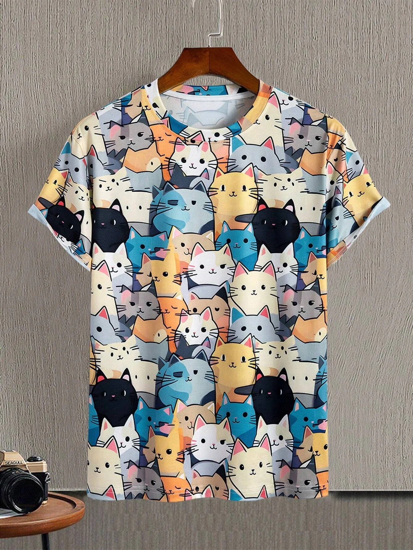 Men\'s T-Shirts Summer Cute Cat Pattern 3D Print Tops Tees Summer Women Streetwear Fashion Oversized T Shirt Men Clothing