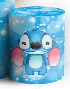 Disney Stitch Cirkel Achtergrond Kind Verjaardag Baby Shower Achtergrond Lilo & Stitch Cilinder Cover Party Decor Fotocabine Prop