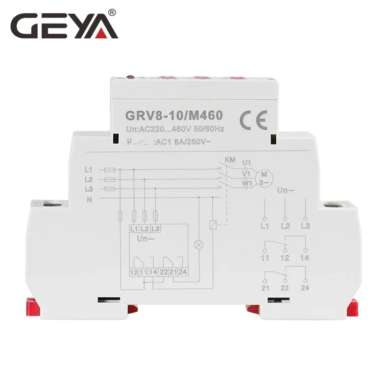 GEYA GRV8-10 NEW 36mm Width 3 Phase Voltage Monitoring Relay with Reset Time 0.1s-10s