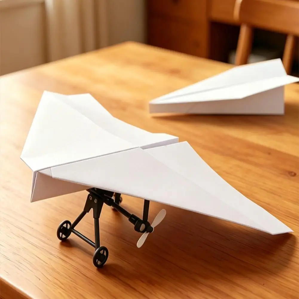 For Electric Remote Control Plane with Dual Propellers Lightweight Flying Toy Micro Fixed Wing Drone RC Paper Airplane Kit DIY