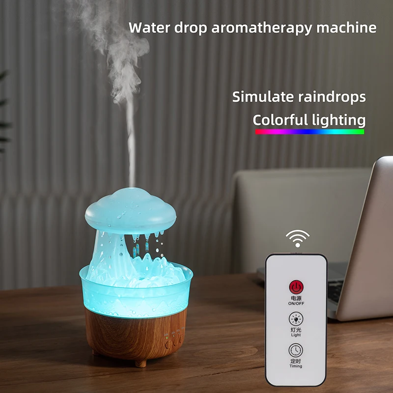 

Rain Cloud Humidifier Mushroom Diffuser 7 Colors LED Lights Timing Essential Oils Diffuser Raindrops Air Humidifier Home Gift