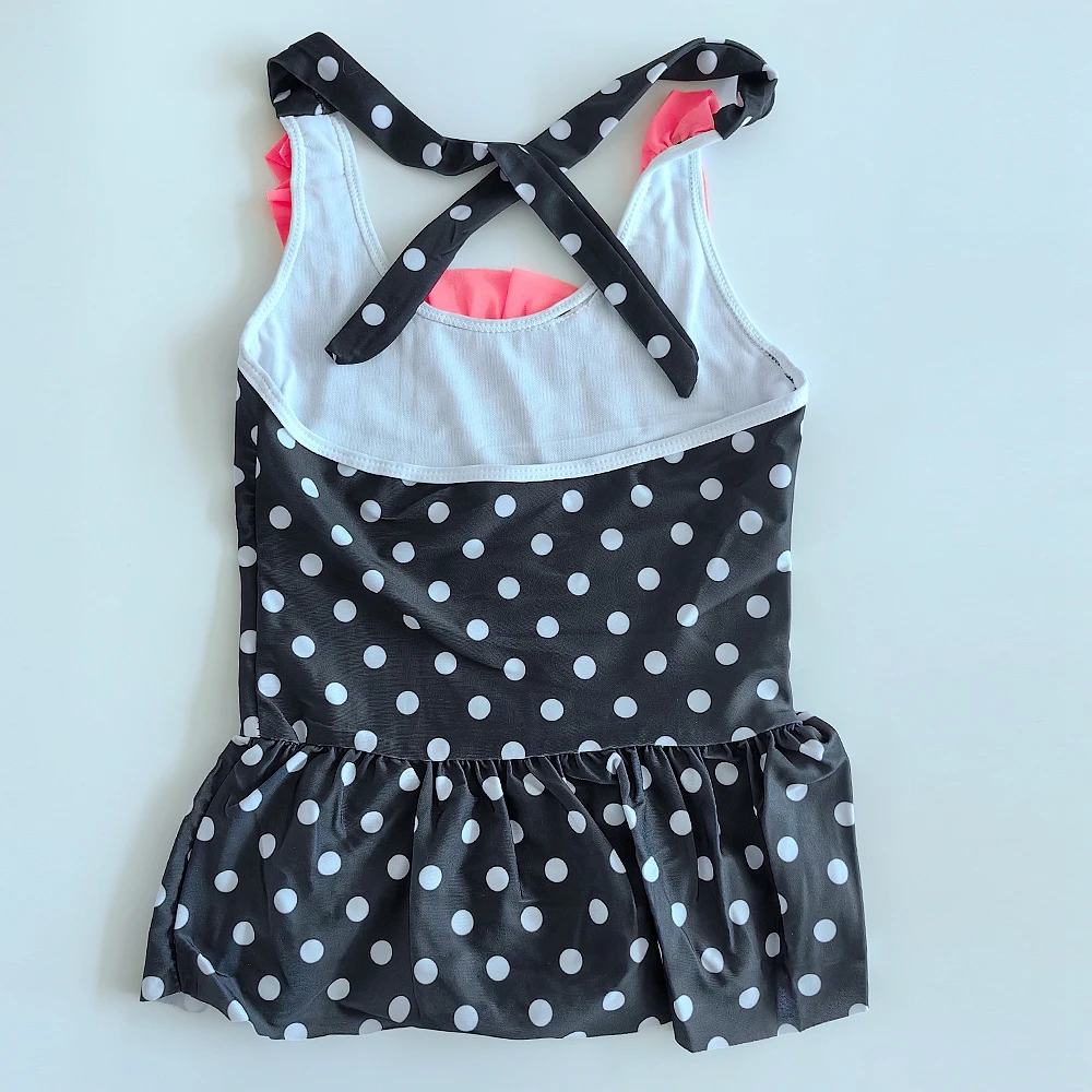 SWIMMART 6-10T Kids Swimwear Dot Print Mini Flounce Cute Girl Beachwear Children Swimming Bath Suits Toddler Teenage Swimsuit