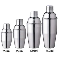 1Pcs 250/350/550/750ml Stainless Steel Cocktail Shaker Cocktail Mixer Wine Martini Drinking Boston Style Shaker Party Bar Tools