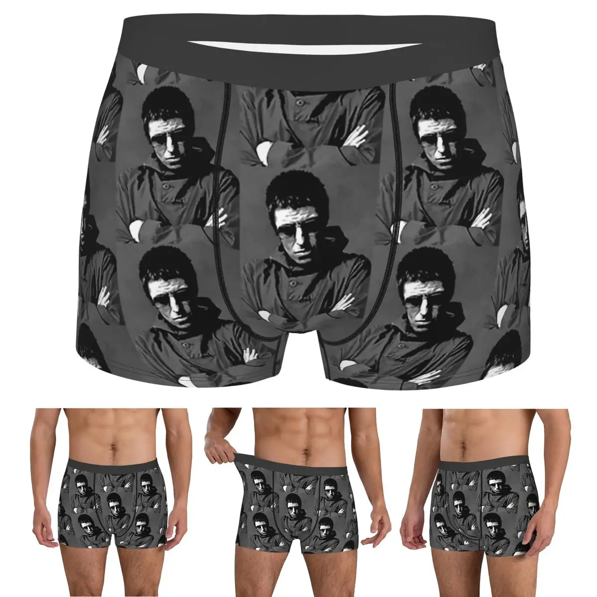 

Boxer Underpants Shorts Liam Gallagher #2 Panties Men Soft Underwear for Homme Man Boyfriend Gifts
