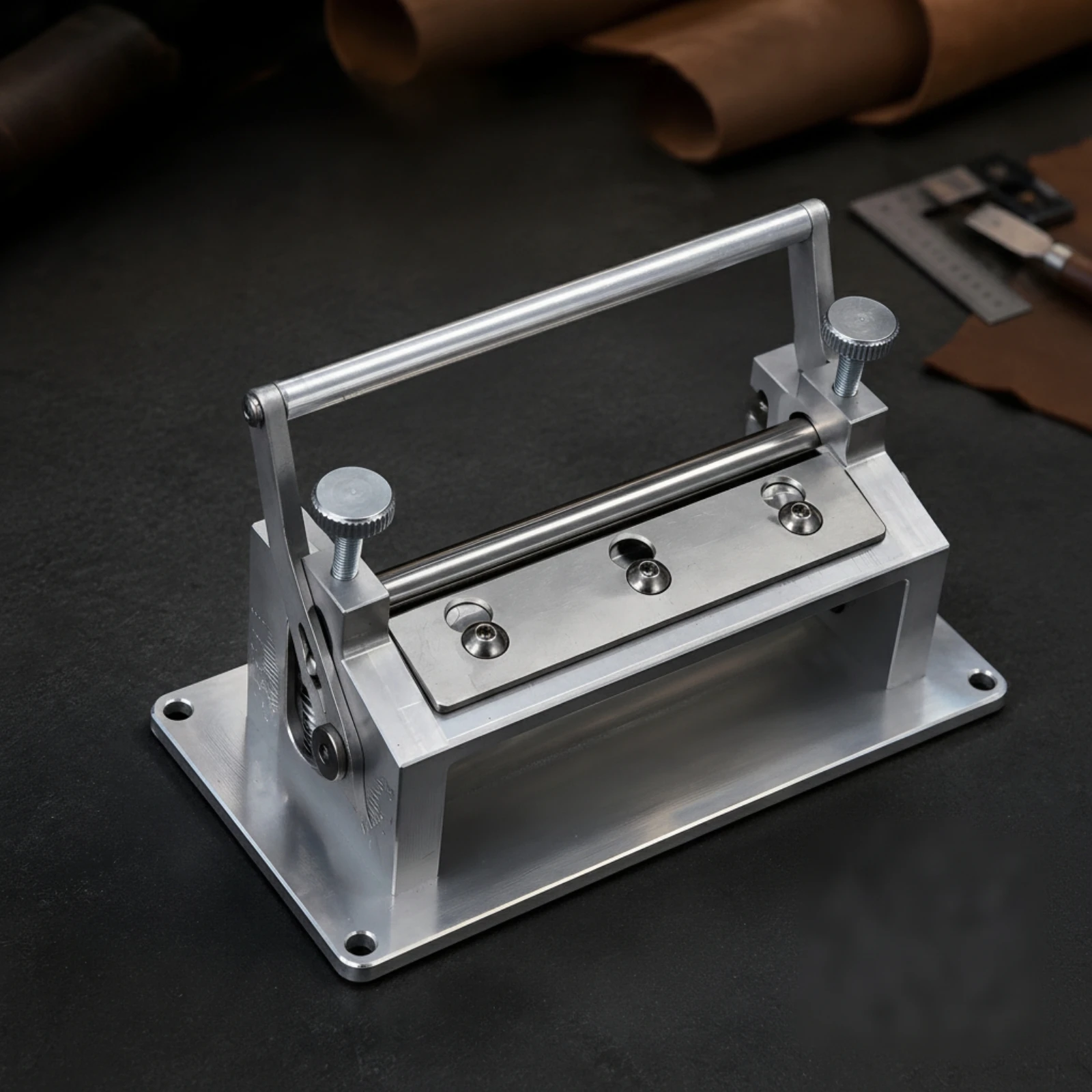 Leather Splitter Stainless Steel Leather Skiving Machine with Adjustable Thickness Strap Cutting Thinning Tool Compact