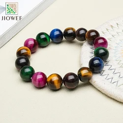 Mixed Color Tiger Eye Bracelets Bracelet Made of Real Natural Stone Beads Body-Purifying Geniune for Women Pulsera 6/8/10/12mm