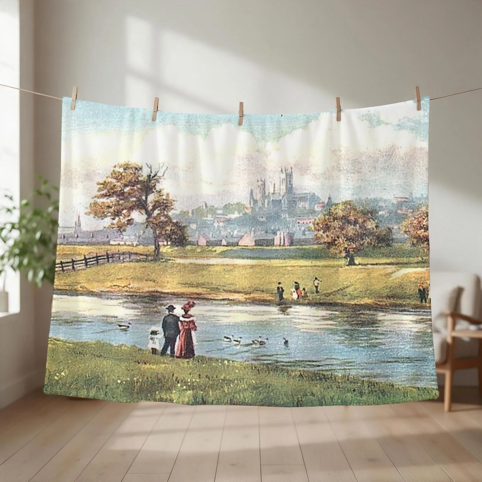 Lincoln from The River, Lincolnshire, England Throw Blanket couch cozy soft plush fuzzy picnic outdoor blanket