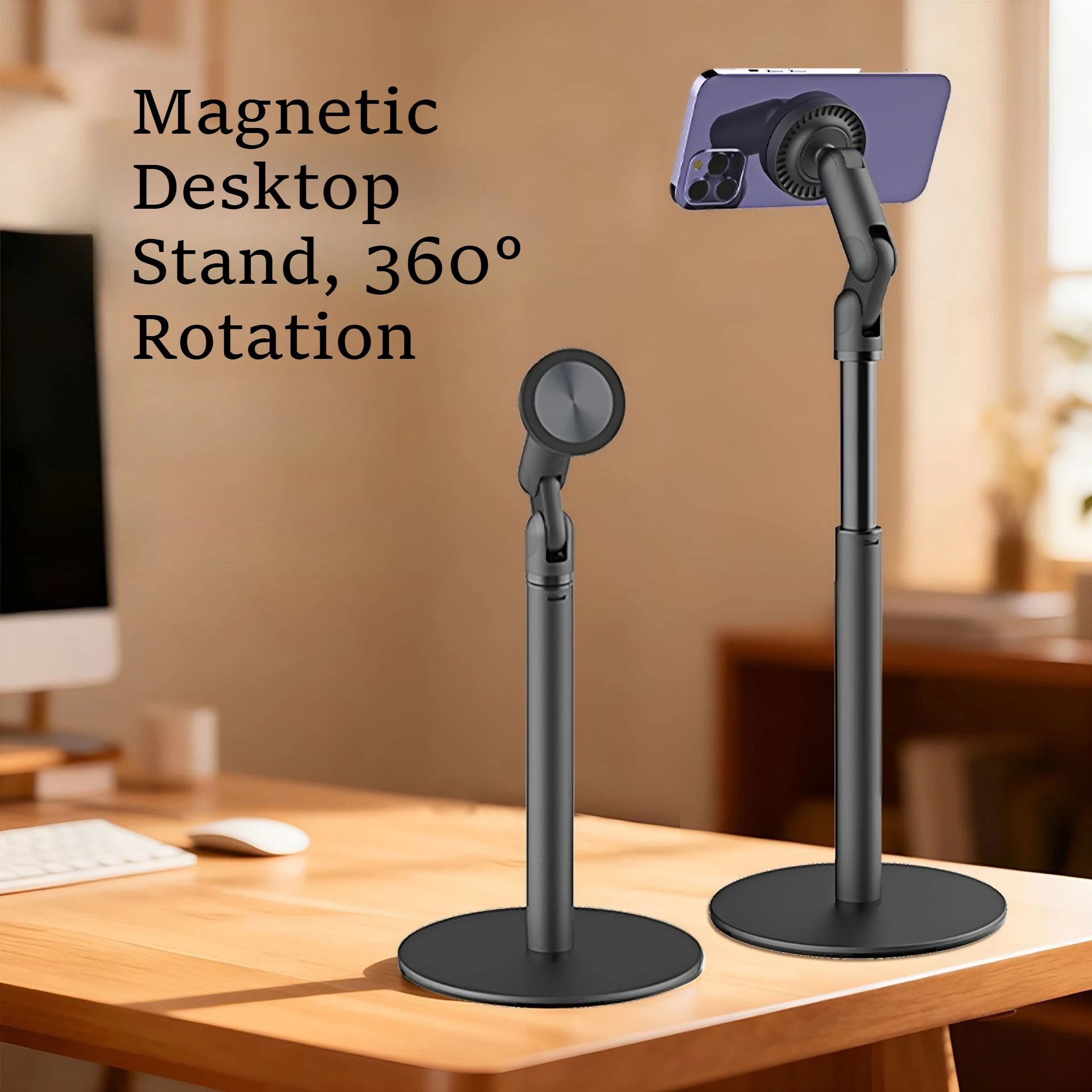 

Rotating Elevating and Telescoping Phone/Tablet Stand for Shooting Overhead Videos with MagSafe Compatibility