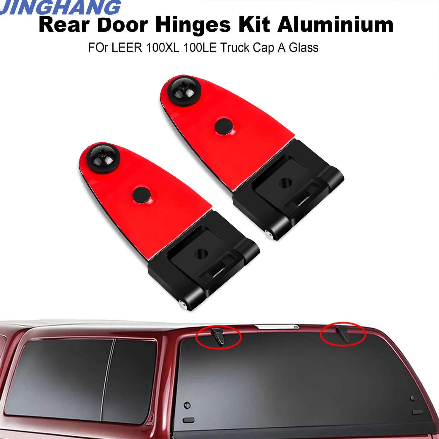 Truck Cap LEER 2 All Glass Rear Door Hinges with Hardware #103528 - 100XL/100LE