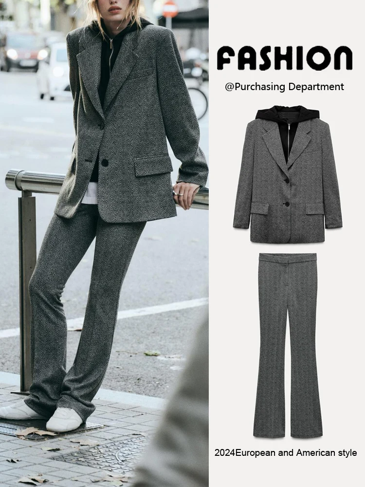 

New Arrival Autumn Long Sve Suit Jaet Women's Base Layer Pants Faionable Workwear Student orm Chinese Manufacturer