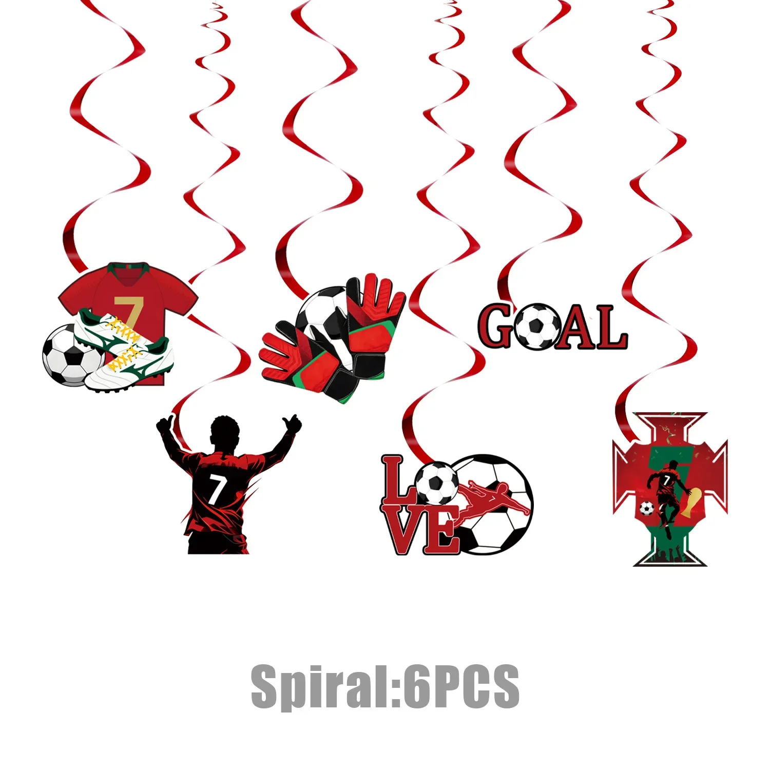 Fußball-Geburtstagsparty-Dekoration CR7 Teller-Becher-Set Jungen-Geschenke Fußballfans Foto-Requisiten Hintergrund Ballon Tortendekoration Geschenktüte – Detail 3