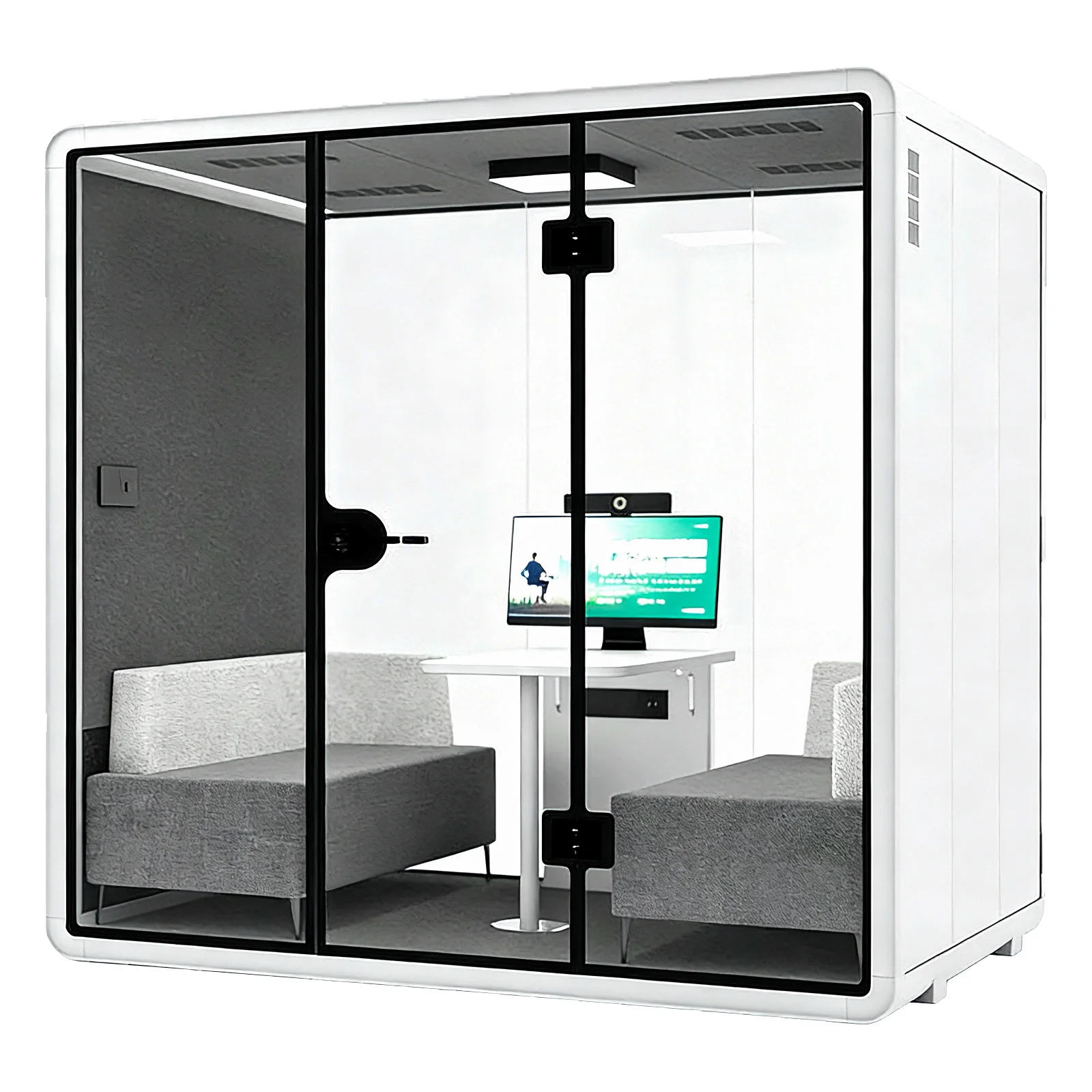 Call Centers & Open Plan Offices Tool-Free DIY Assembly Acoustic Cabin | 1-Hour Install Modular Soundproof Office Pod for