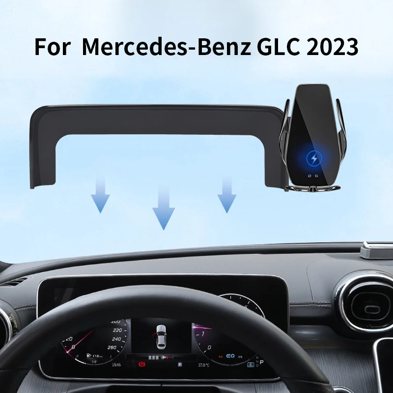 Car Phone Holder for Benz GLC 220 250 300 400EV AMG 4MATIC 2023 Screen navigation wireless charging rack accessories