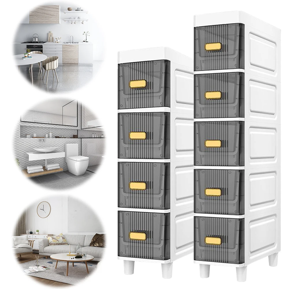 Bathroom Storage Cabinet 4/5 Tier Waterproof Bathroom Crevice Cabinet Restroom Storage Cabinet for Small Spaces Bedroom Bathroom