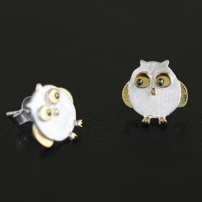 Drop Shipping 100% 925 Sterling Silver Hypoallergenic Animals Owl Stud Earrings For Women Wedding Gift Sterling-silver-jewelry