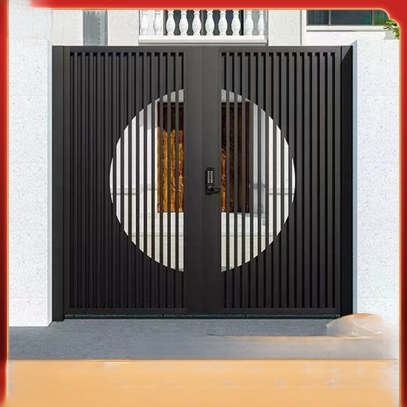 New Chinese aluminum wrought gate Villa Gate Country yard Electric double door Aluminum alloy courtyard gate Wall gate