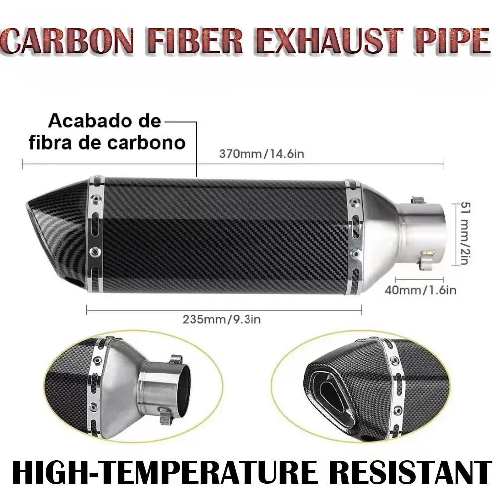 

General purpose Carbon fiber 51mm motorcycle ATV Escape exhaust pipe with DB killer silencer for Kawasaki Z900 Z1000 Z750 MT07