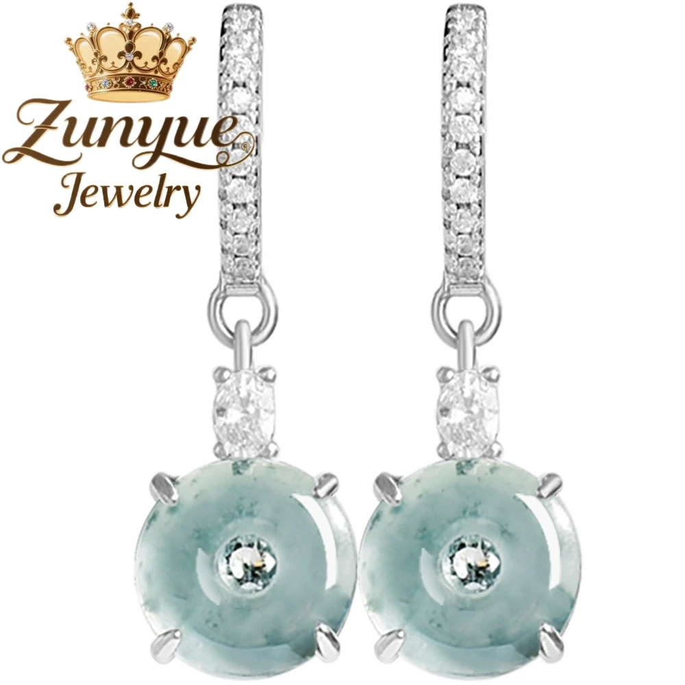 

Серьги и серьги с подвеской из натурального нефрита А-класса, синий водный мир, ледяной нефрит, серебро S925, модные серьги высокого класса