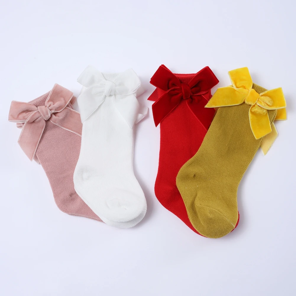 Toddlers Baby Girls Socks With Big Bows Breathable Newborn Girl Short Socks Toddler Cotton Princess Kids Sock For 1-3Years