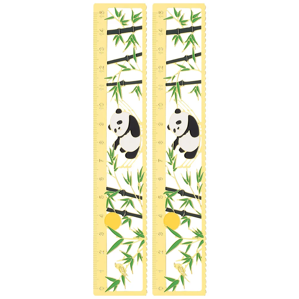 

2pcs Chinese Style Metal Bookmark Ruler Decorative Book Marker For Reading Lovers Lightweight Stationery Page Holder