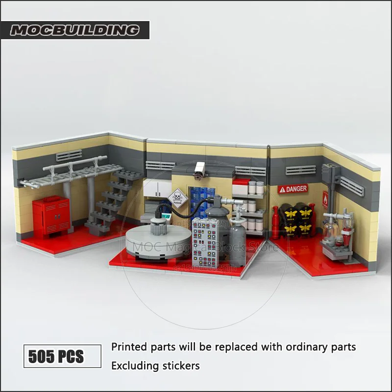 Movie Scene Lab MOC Blocks Building Breaking Architecture Bad Model DIY Assembly Technology Bricks Collection Toy Xmas Gifts