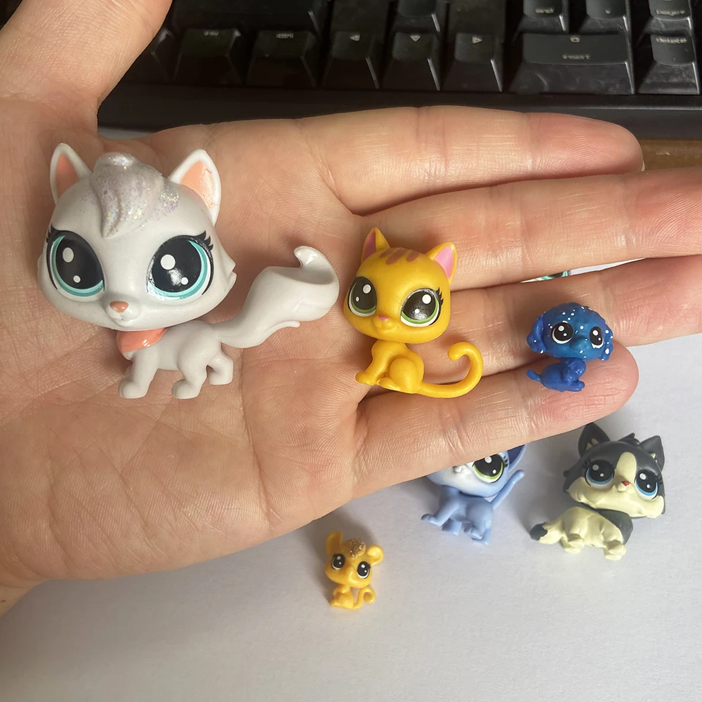 10 pièces/ensemble lâche vieille animalerie jouets chat chiot chaton Figure Mini jouet figurines classique petits animaux de compagnie jouets